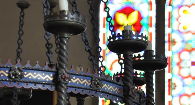 A chandelier at St Mary the Virgin Church at Belchamp Walter