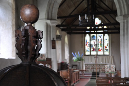 The interior of the church at Alphamstone