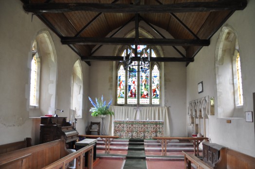 The interior of the church at Alphamstone