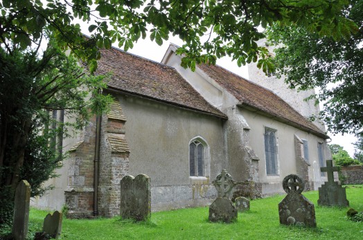 Looking across the churchyard at Borley