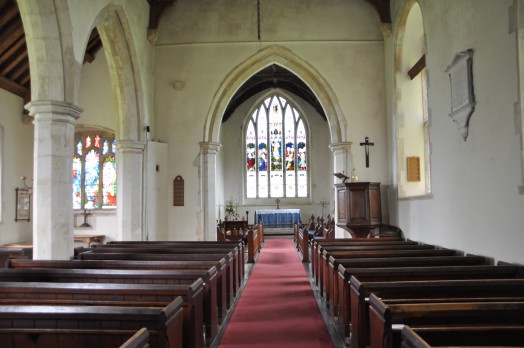 The interior of St Andrew's Church at Bulmer