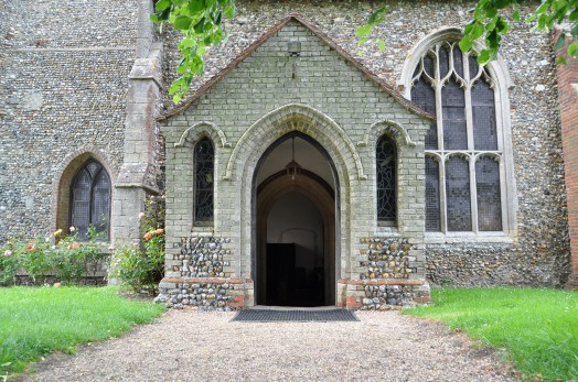 The porch at St Andrew's Church at Bulmer