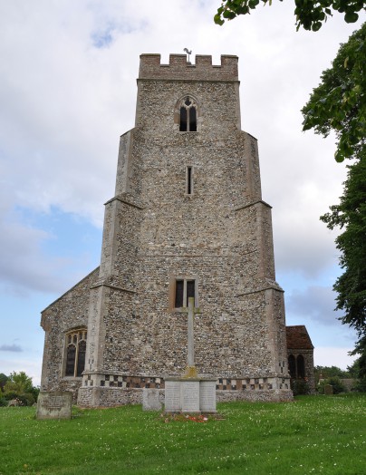 The tower at St Andrew's Church, Bulmer