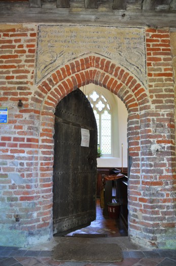 The Elizabethan porch, there is a trap door in the porch roof, it is though that visiting priests crawled up into here to sleep!