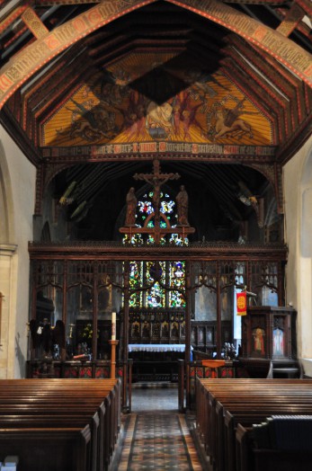 The ceiling at Foxearth church is particularly detailed.