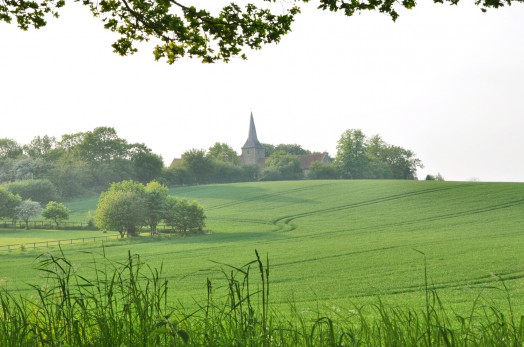 Great Henny Church tower is 233.3 ft above sea level and visible for miles around