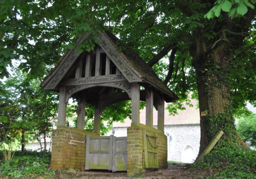 There is room to park a couple of cars by the entrance to the church yard