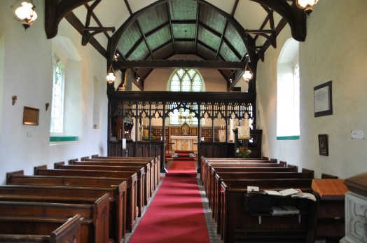 The interior of Wickham St Paul church