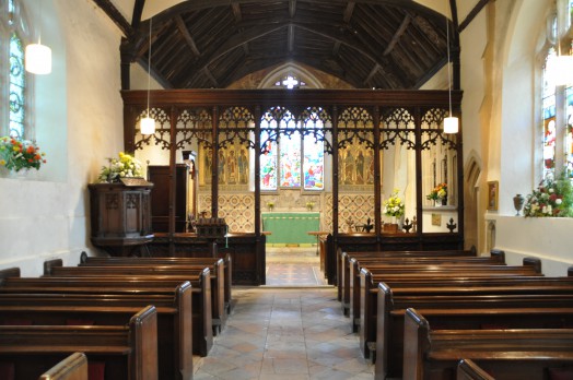 The interior of Liston church, Essex