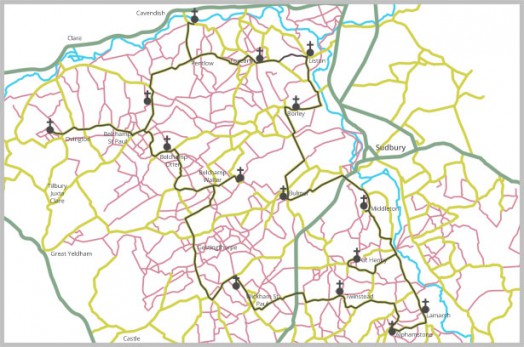 North Hinckford Church bike route