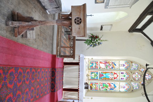 The interior of Ovington church