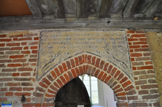 The inscription over the door was restored in 1996.