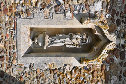 Stone carving at Ovington Church