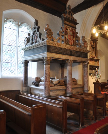 The elaborate tomb-chest of Edward Waldegrave and his wife Frances