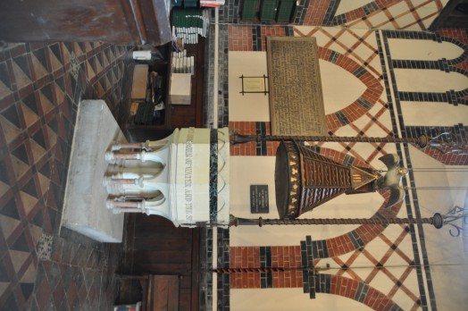 The font at Twinstead church features a white dove in flight