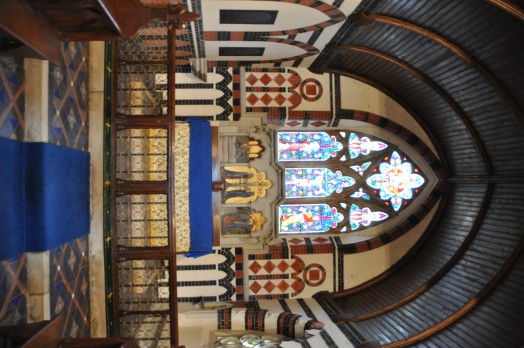 The interior of Twinstead church