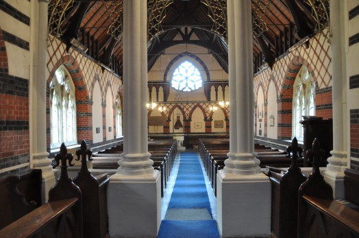 The interior of Twinstead church